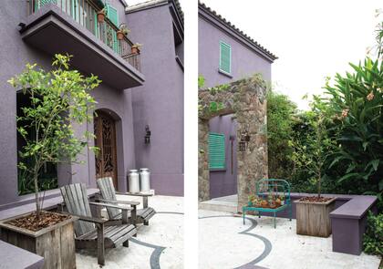 En una decisión audaz, el color lavanda de la fachada evoca los notos naturales de la Provenza.