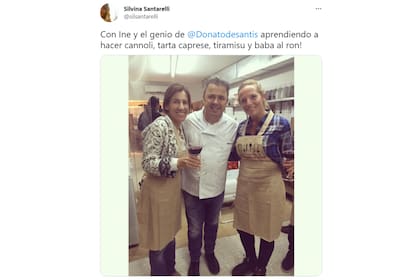En una publicación de 2015, se puede ver a Santarelli junto al chef Donato de Santis