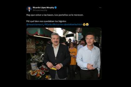 En una seguidilla de posteos, el diputado nacional Ricardo López Murphy criticó al gobierno de Javier Milei e hizo un guiño a Mauricio Macri