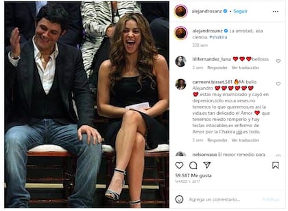 En varias ocasiones, Shakira y Alejandro Sanz han demostrado el cariño que se tienen a través de sus redes sociales