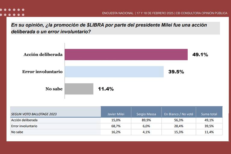 Encuesta Argentina
INFORME NACIONAL AD HOC - CB - FEBRERO 2025
JAVIER MILEI Y POLÉMICA CRIPTO $LIBRA -