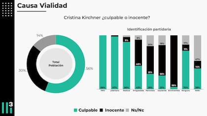 Encuesta de Mora Jozami, con su consultora Casa Tres, sobre la opinión pública de la causa Vialidad