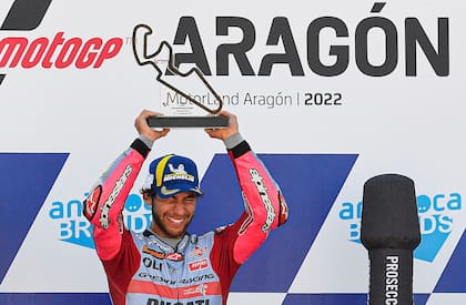 Enea Bastianini ganó el Gran Premio de MotoGP en Aragón y se ilusiona con ser campeón