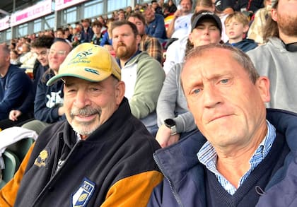 Enrique "Topo" Rodríguez mirando un partido de los Wallabies