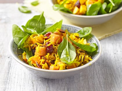Ensalada de arroz basmati con papaya