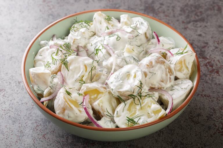 Farskpotatissalad,Is,Swedish,Potato,Salad,,Simply,Made,With,New,Potatoes,