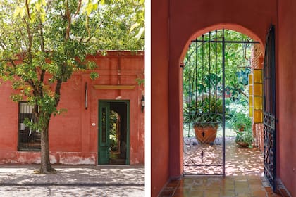 Entrando por el zaguán, a la izquierda está el local de Gustavo Stagnaro conectado con su taller; a la izquierda, el espacio de Josefina. En medio, un jardín glorioso rodeado de galerías.