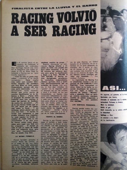 "Entre la lluvia y el barro": la crónica de El Gráfico sobre Racing, para alcanzar la final de la Libertadores 1967