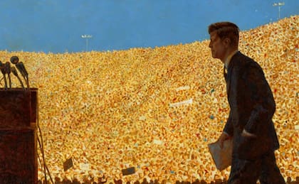 Entre las obras de arte destaca una pintura de Jamie Wyeth en la que John F. Kennedy es representado