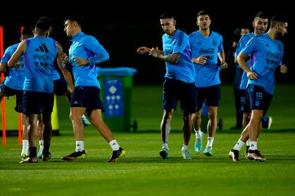 Entrenamiento de la Selección Argentina antes del partido contra Francia por la final de la Copa del Mundo