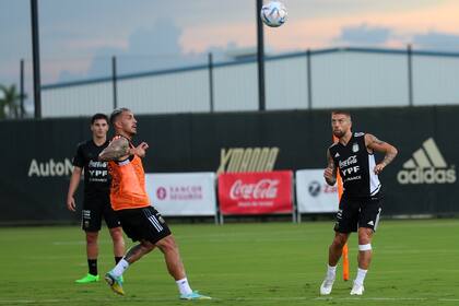 Entrenamiento de la selección argentina en Miami.