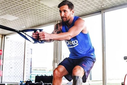 Entrenamiento de Lionel Messi.