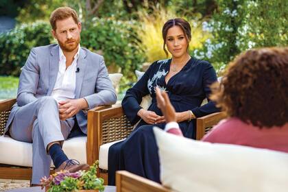 Entrevista de los Sussex con Oprah Winfrey en 2021.