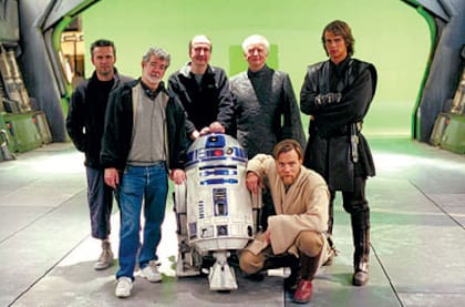 Hayden Christensen en una foto tomada durante el rodaje de Star Wars: Episodio III: La venganza de los Sith
