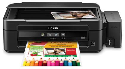 Epson L210. Usa el sistema de tinta continuo y sus botellas incluidas pueden imprimir hasta 4000 páginas en negro o 6500 a color
