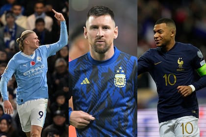 Erling Haaland, Lionel Messi y Kylian Mbappé, los tres finalistas al premio FIFA The Best al Mejor Jugador y competidores por un lugar en el equipo ideal de 2023