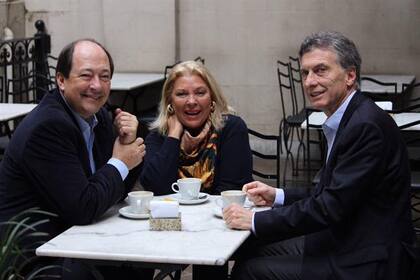 Ernesto Sanz, Elisa Carrió y Mauricio Macri, los fundadores de Cambiemos