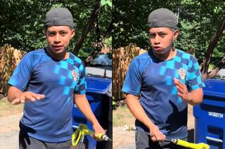 Es latino y revela cuánto cobra por limpiar botes de basura en Virginia