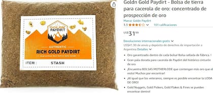 Es posible comprar una bolsa de tierra con pepitas de oro por un valor de 30 dólares
