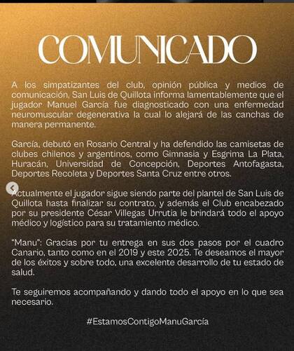 Es un arquero argentino y debe dejar de jugar al fútbol para siempre porque sufre una enfermedad neuromuscular degenerativa.