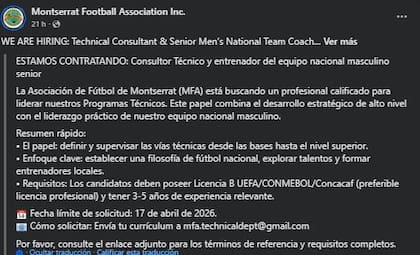 Es una de las selecciones que integra la FIFA y busca director técnico... por Facebook.