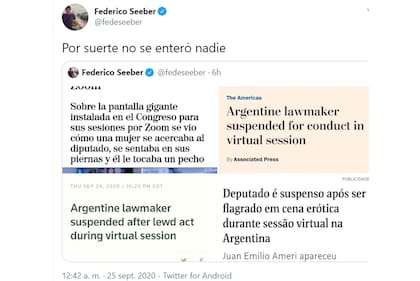 El escándalo sexual de Ameri fue noticia en los diarios del mundo