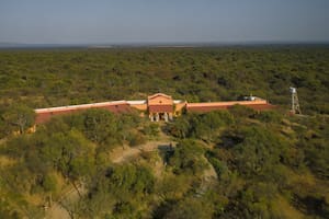 La posada rodeada de un bosque nativo, huerta, viñedos y una bodega que produce vinos orgánicos que se venden al mundo