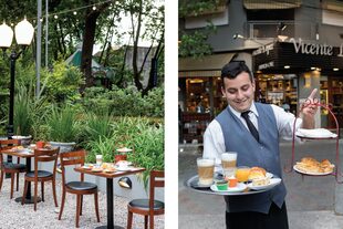 Escasos metros que los mozos sortean con gracia separan al restaurante de la nueva estructura.