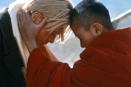 Escena de la pelicula Siete años en en Tibet, protagonizada por el actor Brad Pitt, filmada en Mendoza y La Plata