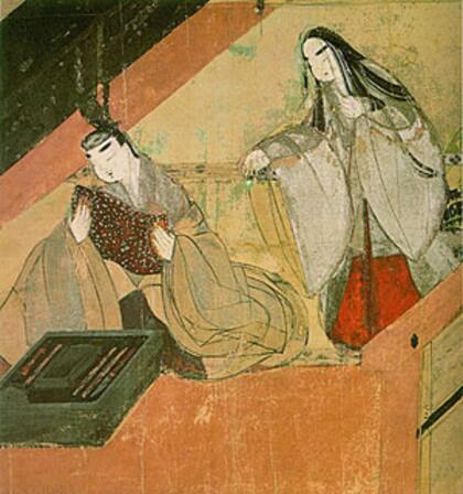 Escena de La historia de Genji, obra que, para Burucúa, representa una cumbre civilizatoria