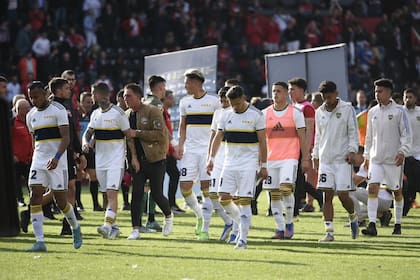 Escena del partido que disputan Newell's Old Boys y Boca Juniors.