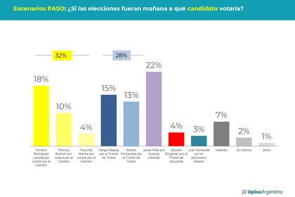Escenarios PASO: ¿Si las elecciones fueran mañana a qué candidato votaría? 