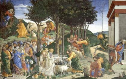"Escenas de la vida de Moisés" es uno de los tres frescos que Sandro Botticelli pintó en tan solo 11 meses.