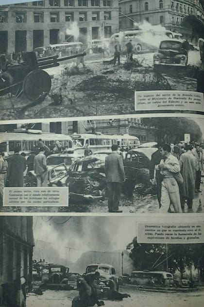 Escenas posteriores al bombardeo a la Plaza de Mayo del 16 de junio de 1955, de la revista Esto Es
