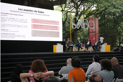 Durante la presentación de las adquisiciones de la Biblioteca Nacional de Colombia, durante el VI Festival Gabo, en Medellín