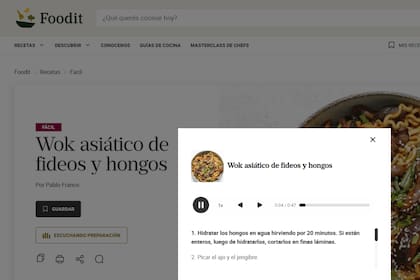Escuchá el paso a paso de las recetas de Foodit