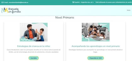 Escuela en Familia es gratuita, accesible y de navegación simple