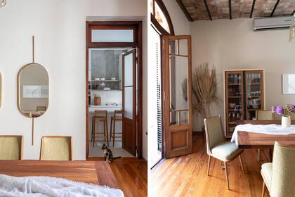Espejos de Siuk Studio. Vajillero (Talleres Sustentables). Mesa (Landmark), sillas (Laboratorio de Objetos), camino de mesa y vaso (Belle Tablé) con flores (Mery Arroyo).