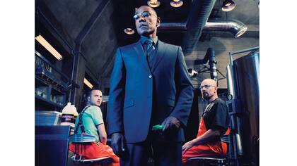 Espósito junto a los protagonistas de Breaking Bad: Walter White y Jesse Pinkman