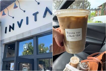 Esta cafetería colocó pegatinas en sus vasos en homenaje a Charlie Kirk
