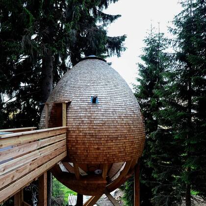 Esta casa del árbol se encuentra en Malborghetto, Italia y fue construida en 2017