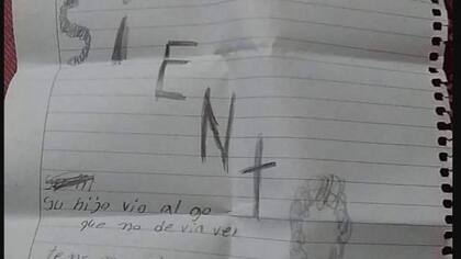 Esta es la carta que, al parecer, escribió el chico de 14 años