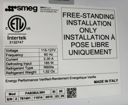 Esta es la etiqueta que tiene que tener el refrigerador para saber si debe devolverse (CPSC)