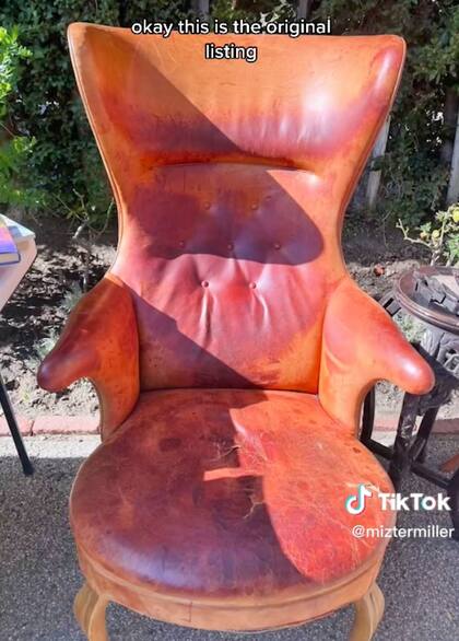 Esta es la silla que el hombre encontró en internet