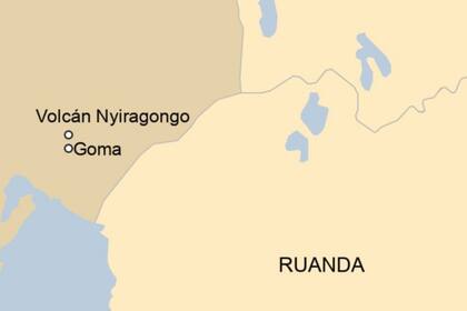 Esta es la zona donde está ubicado el volcán Nyiragongo
