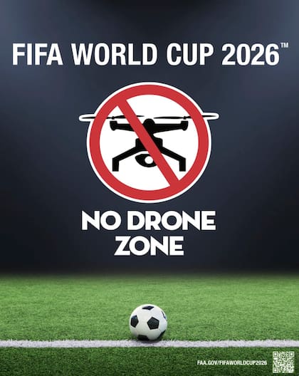 Esta fue la imagen con la que CBP advirtió sobre el uso de drones en el Mundial 2026