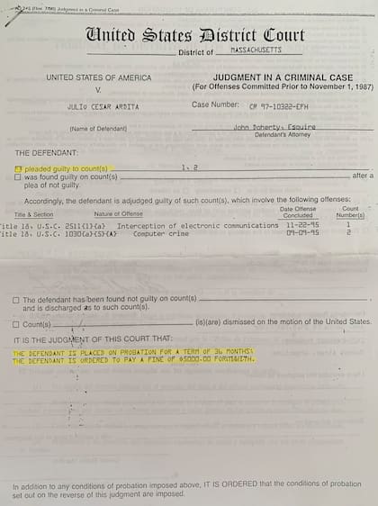 Esta fue la resolución del juicio penal dictado por la corte estadounidense en 1996