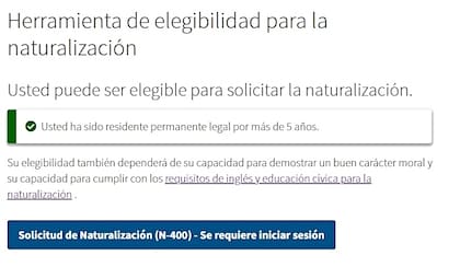 Esta herramienta no es una determinación final de si realmente un migrante es elegible para la ciudadanía
