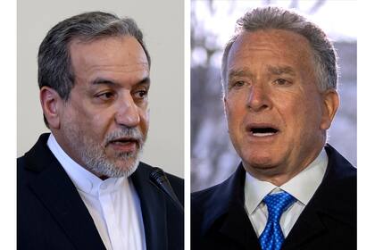 Esta imagen combinada muestra al ministro iraní de Exteriores, Abbas Araghchi, a la izquierda, en Teherán, Irán, el martes 25 de febrero de 2025, y a Steve Witkoff, a la derecha, enviado especial de la Casa Blanca, en Washington, el miércoles 9 de marzo de 2025. (AP Fotos Stringer, Mark Schiefelbein)