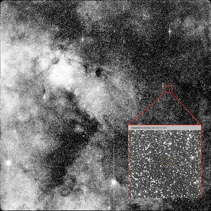 Esta imagen muestra la observación del cometa 3I/ATLAS cuando fue descubierto el 1 de julio de 2025 (Captura/NASA)